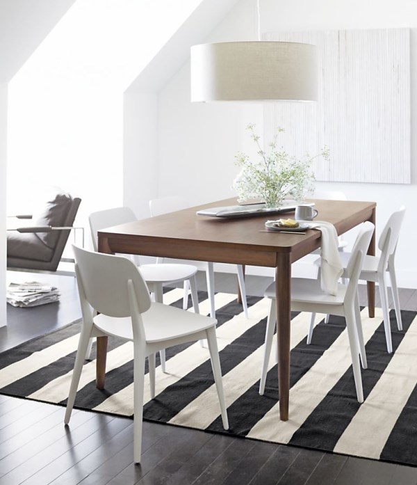 Classic black and white striped rug