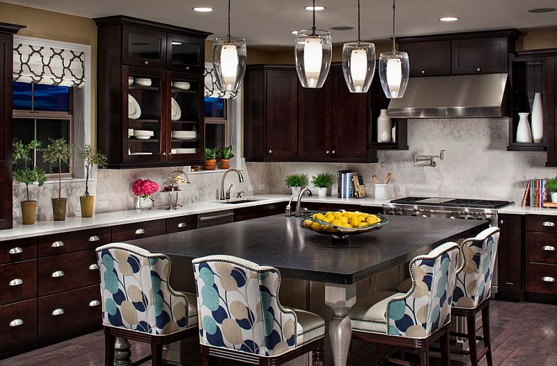 Comfortable seating at the kitchen island