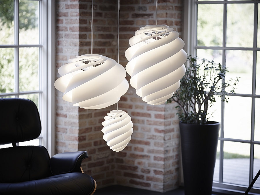 Contemporary pendant lights in dreamy white