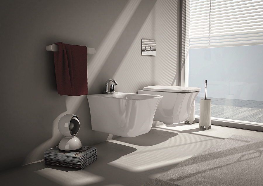 Cow collection of sanitaryware inspired by neoclassical era