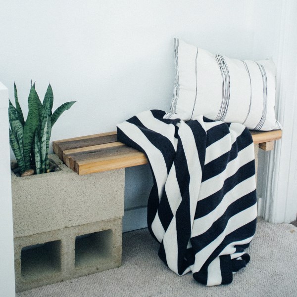 DIY modern cinder block bench