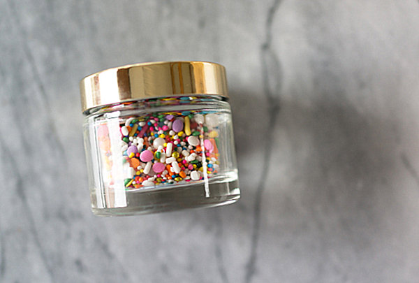 Edible goodies in a jar party favor