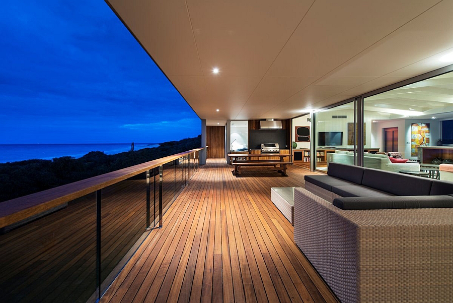 Exapnsive deck space with ocean views and luxurious seating