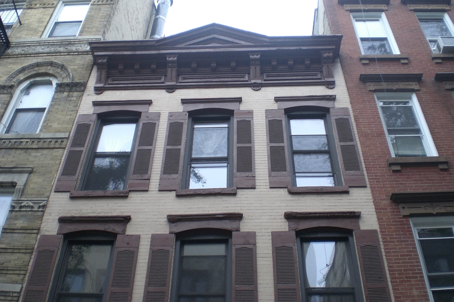 Facade of the historic townhouse before renovation