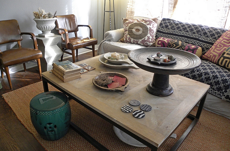 Fill your living room with a variety of antiques and collectibles you treasure