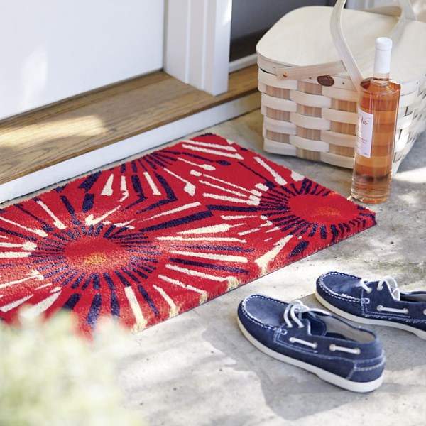 Fireworks-themed doormat