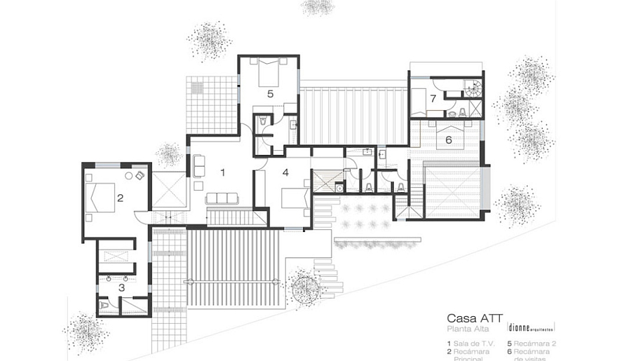 Floor plan of the Casa ATT in Mexico