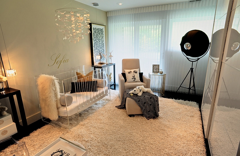 Glamorous nursery with a hint of Hollywood Regency Style