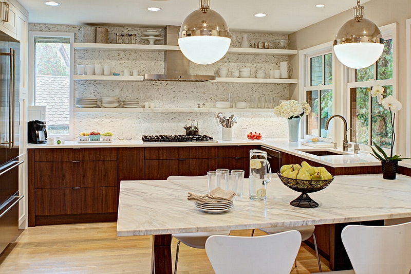 Illuminate the kitchen dining area with smart pendant lighting