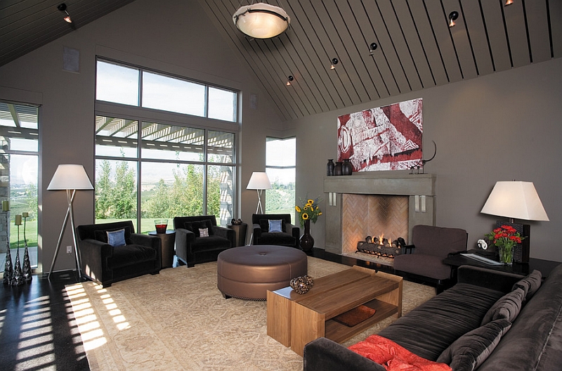 Living room in gray looks sophisticated and inviting