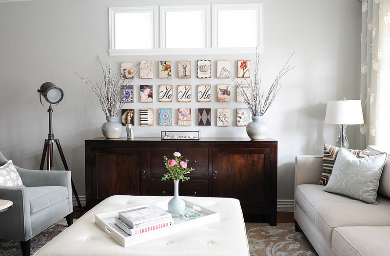 Living room looks simple, stylish and trendy thanks to the cool tripod lamp