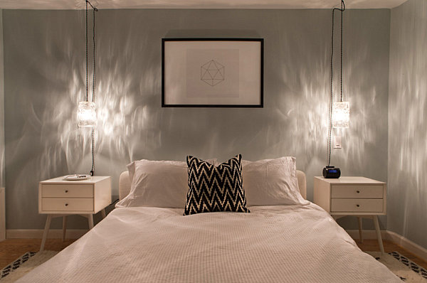 Minimalist art in a modern bedroom