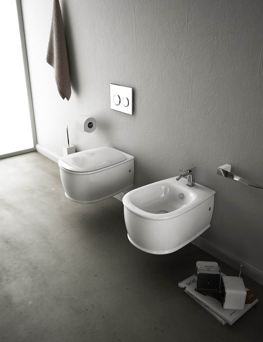 Modern wall-hung wc for the bathroom with limited space