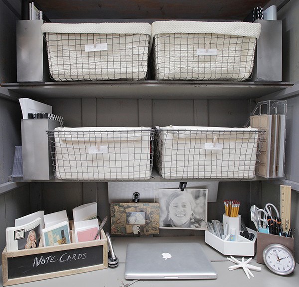 Organized home office nook