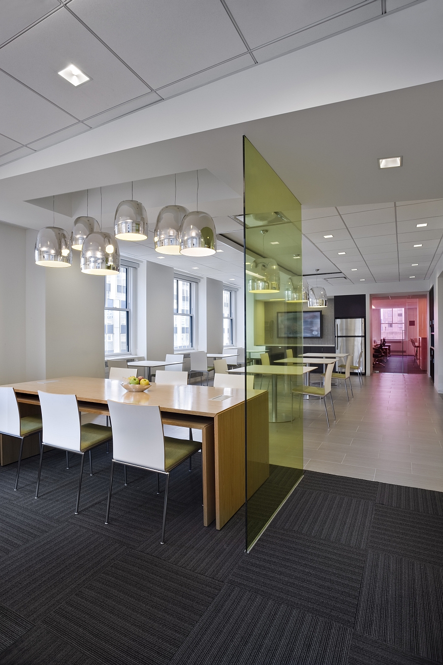 Pressed Glass partitions from 3Form add color and creativity to the modern interior