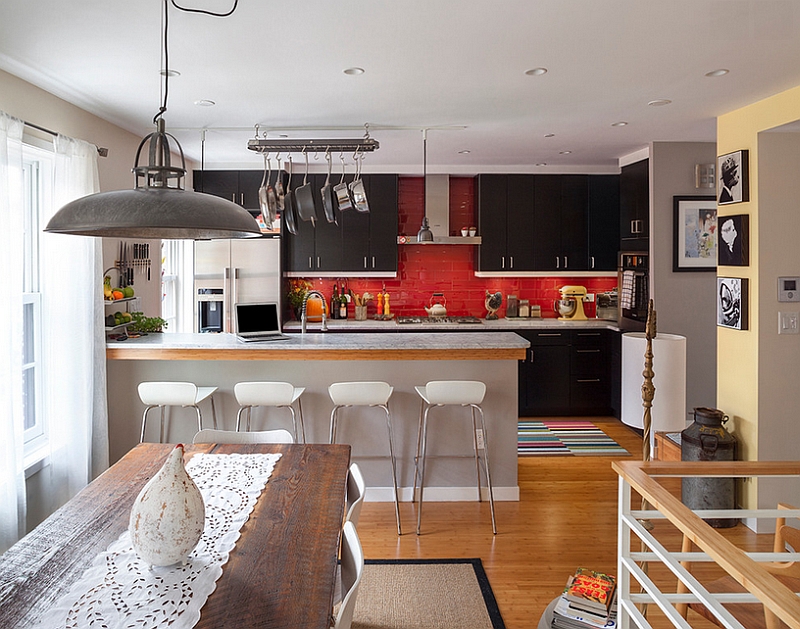 Red is one of the most popular kitchen backsplash colors