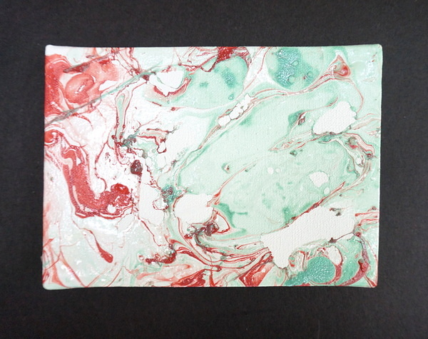 Rose and teal marble art