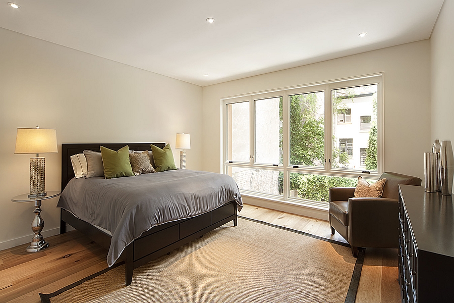 Serene and stylish bedroom embraces the neutral color scheme