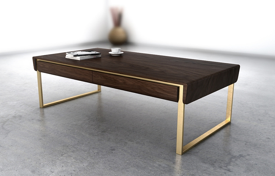 Smart wooden coffee table makes a bold visual impact