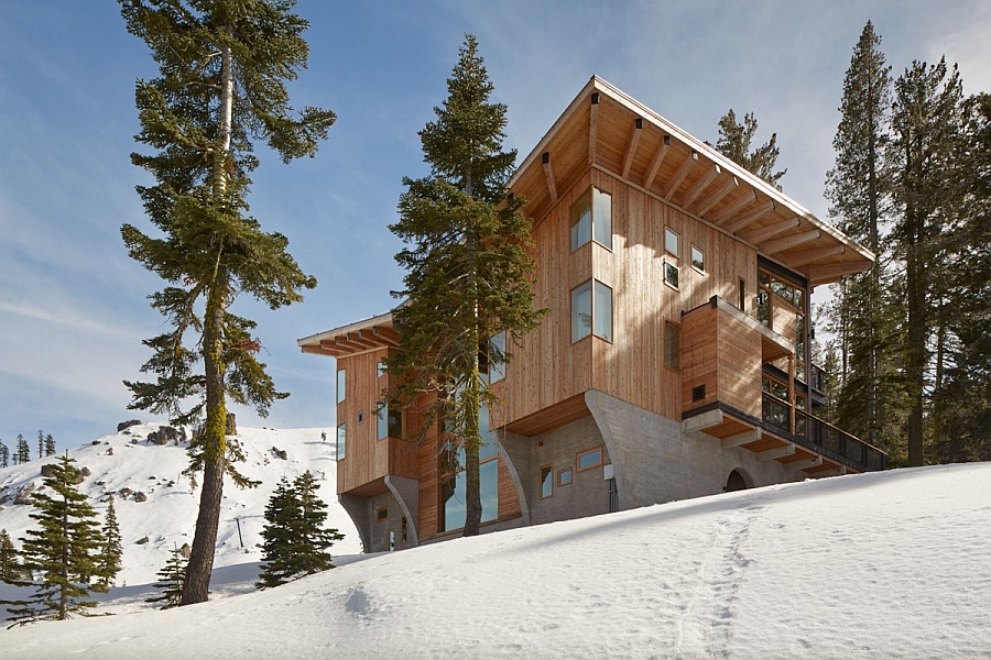 Snow covered slopes around the trendy residence make it a perfect winter retreat