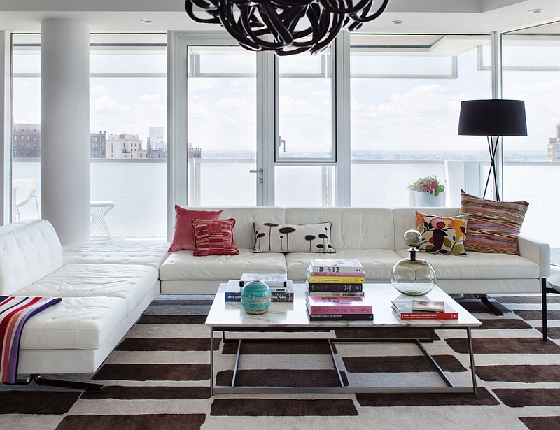 Soho style New York Apartment living room in black and white