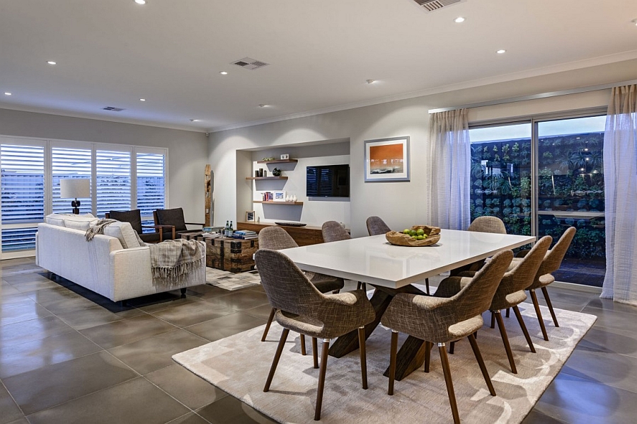 Spacious dining room complements the style of living area perfectly