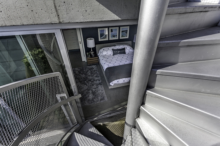 Staircase leading to the private deck from the master bedroom