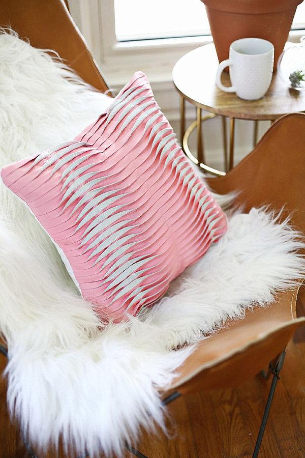 Textured leather pillow DIY project