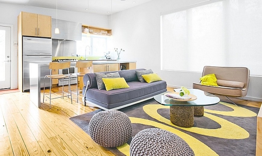 yellow and grey room