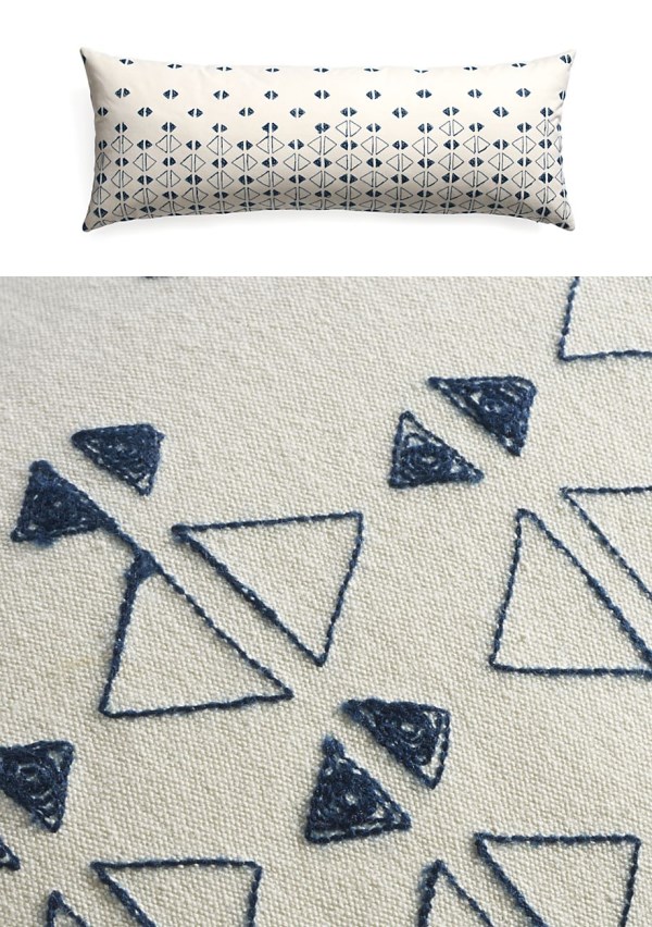 Triangle-motif pillow