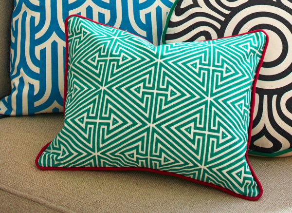 Vivid geometric throw pillow from Jonathan Adler