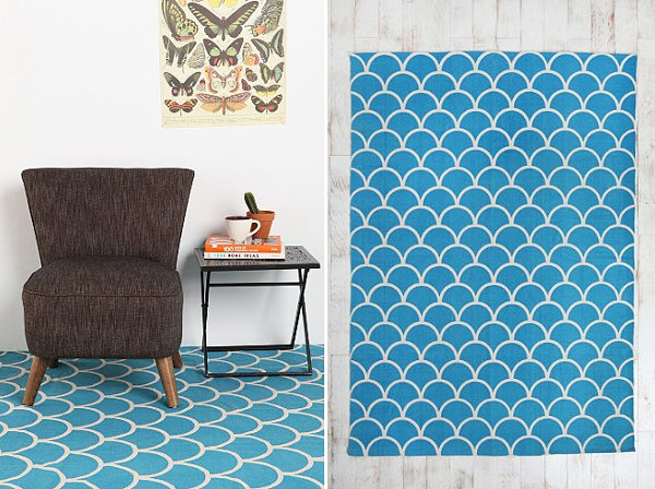 Vivid scalloped rug