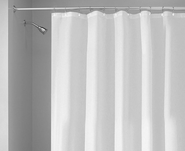 Waterproof white shower curtain