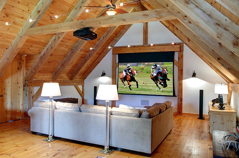 A room that embraces wooden tones gleefully