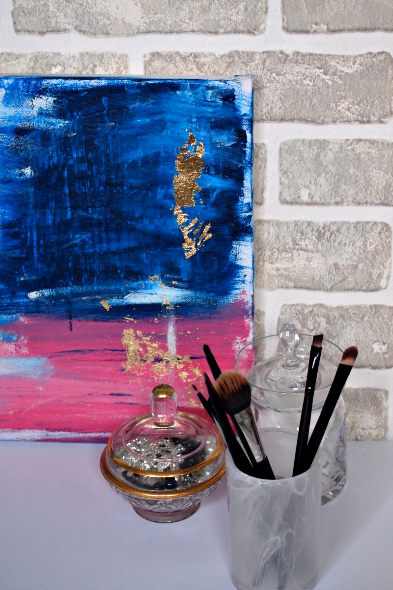 Abstract Painting with Gold Foil