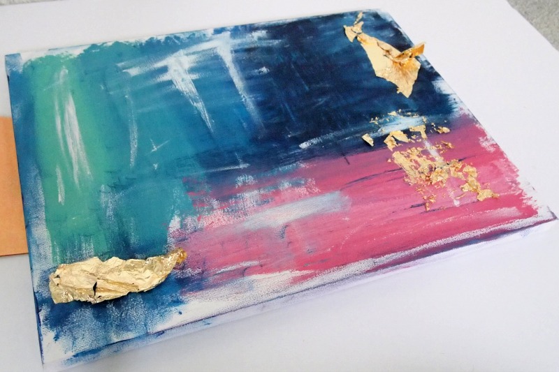 Abstract Painting with Gold Foil