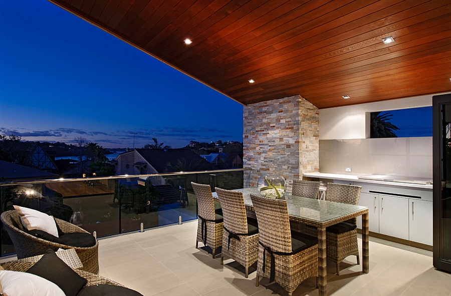 Alfresco kitchen, dining and lounge area complete the stunning outdoor deck