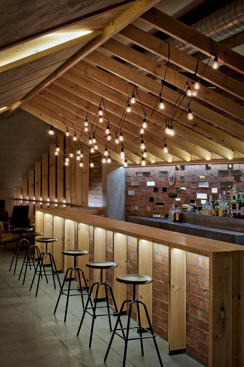 Amazing brick backdrop gives a heritage appeal to the ATTIC Bar