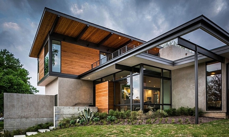Mid-Century Modern Aesthetics Shape Posh Texas Home In Wood, Glass And Steel