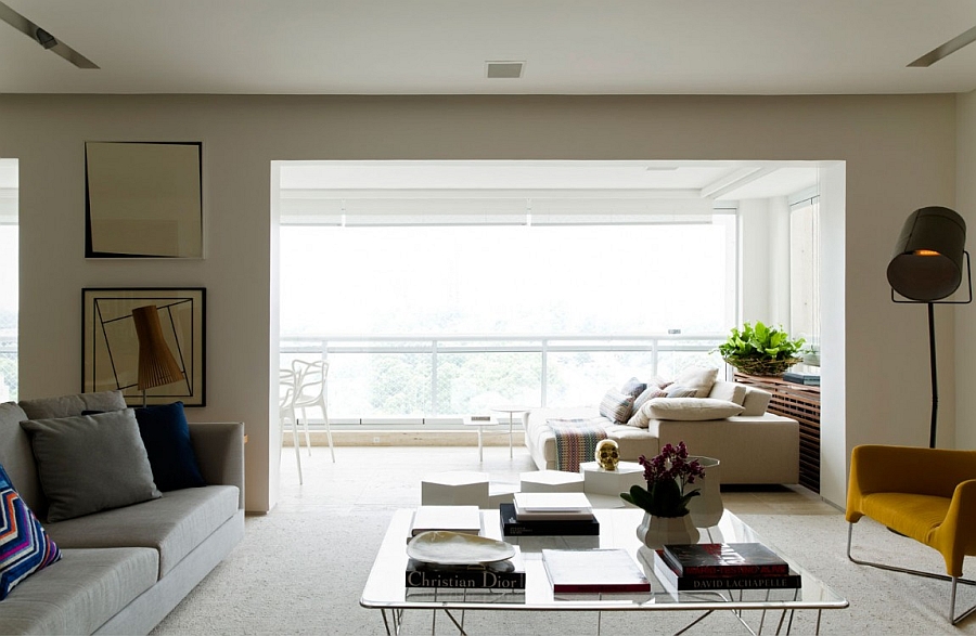 Beautiful Living Room of the Panamby Apartment in Sao Paulo, Brazil