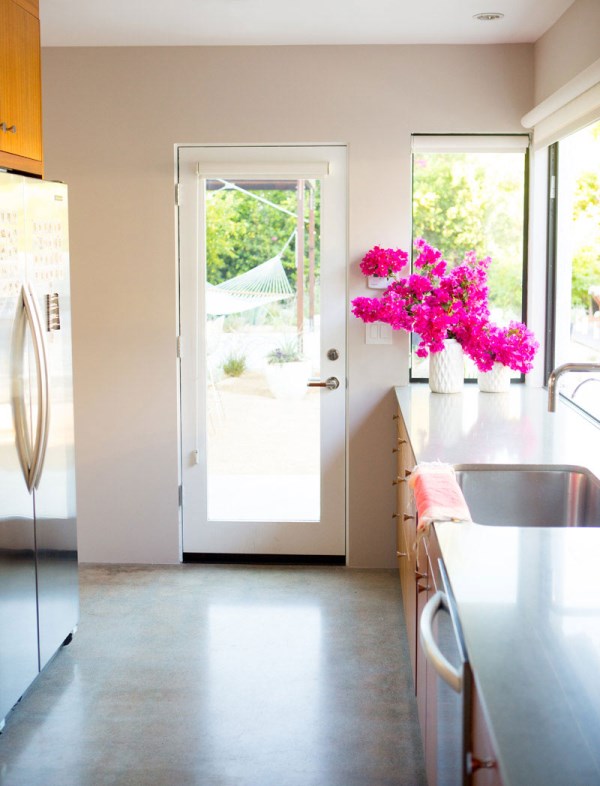 Bougainvillaea in a modern kitchen