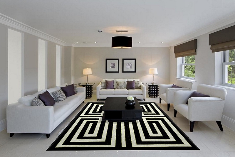 Modern Black And Grey Living Room Decorating Ideas : Black and White ...