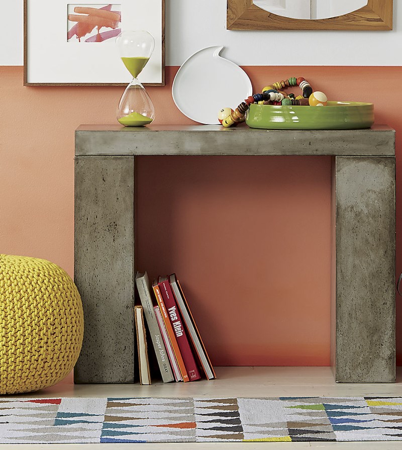 Cement console table