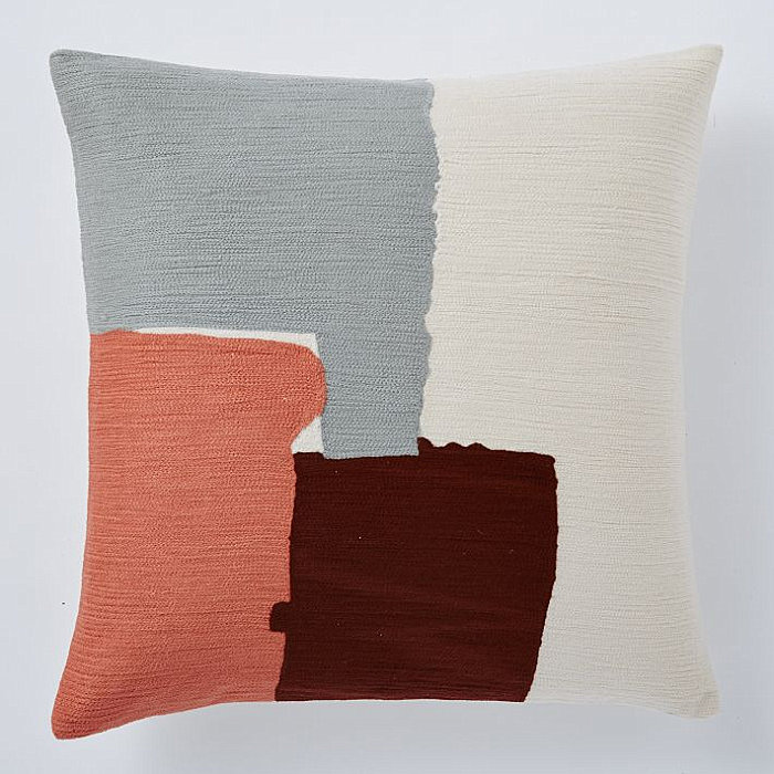 Crewel pillow cover