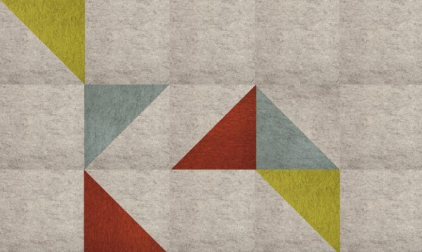 Custom rug using colorful FLOR tiles