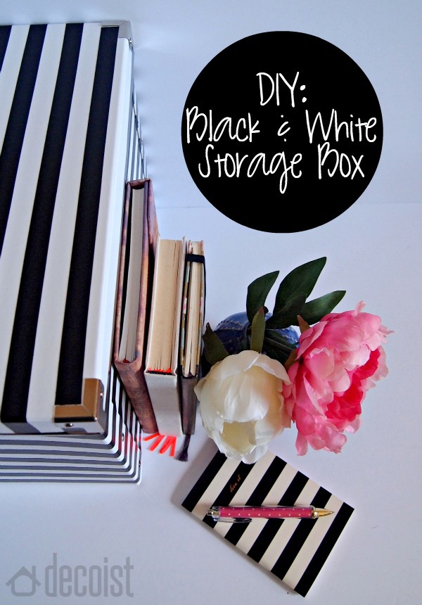 DIY Black and white storage box idea