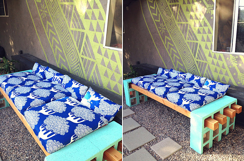 DIY cinder block bench