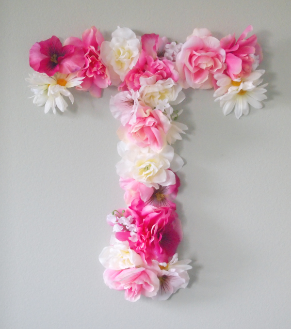 DIY Faux Flower Monogram