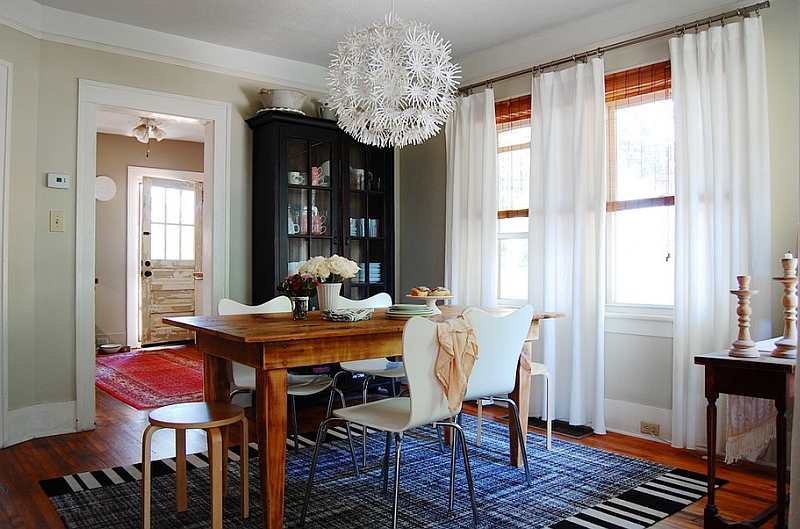 Dining room is the ideal spot for this delicate and beautiful pendant light in white