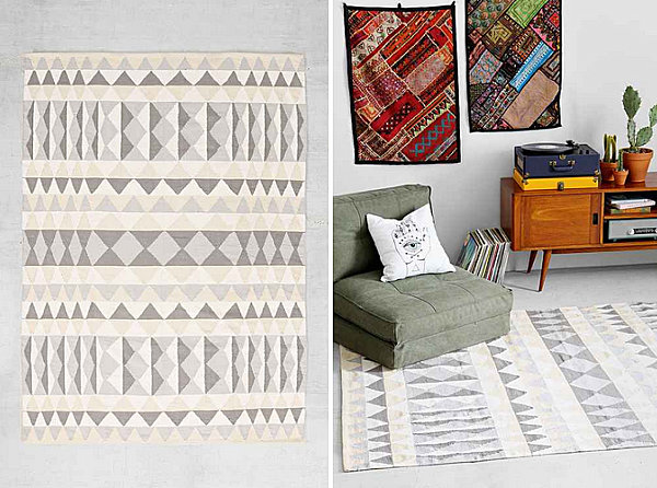 Geo rug in neutral hues